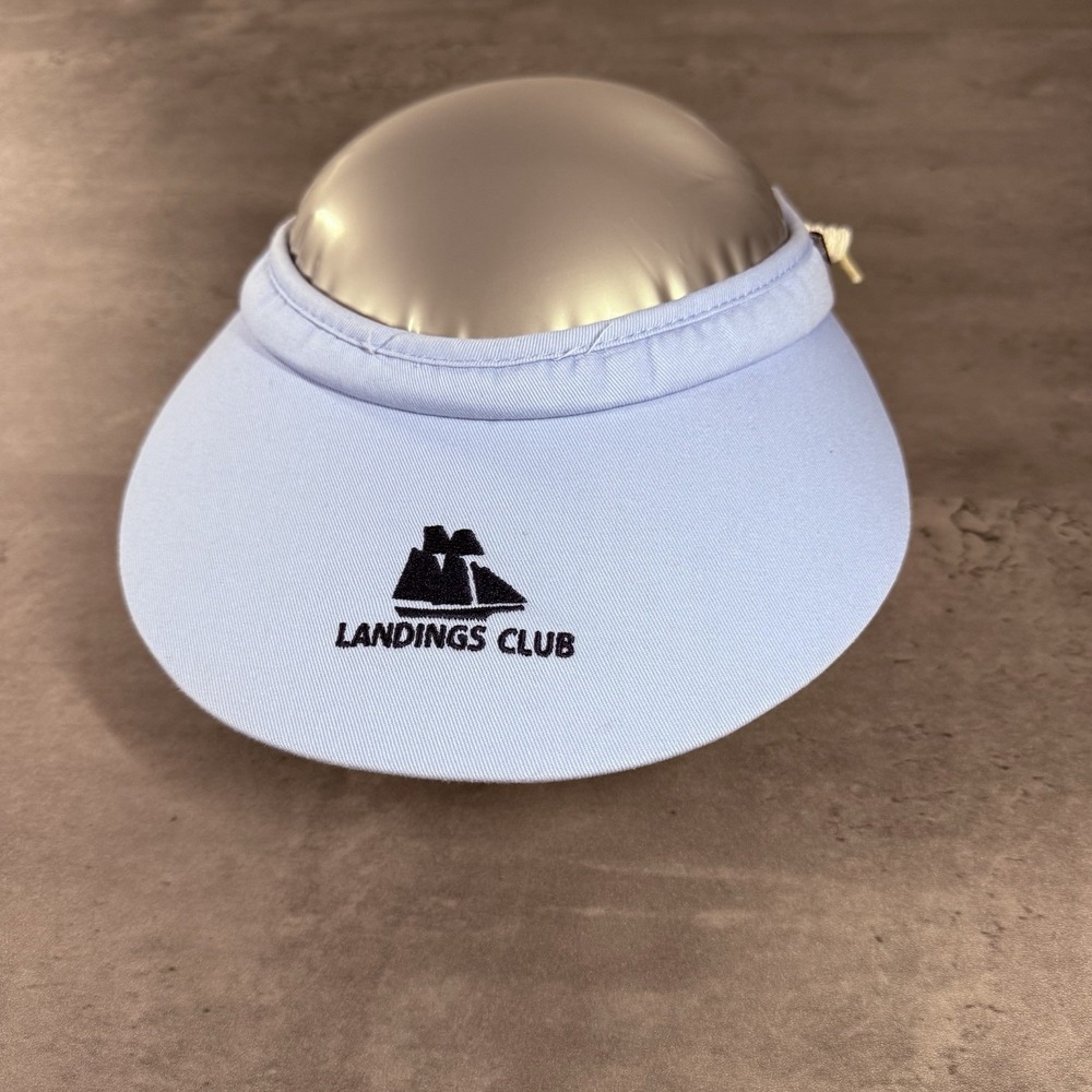 Vintage Imperial Landings Golf Club Visor Hat Light Baby Blue Navy Savannah GA